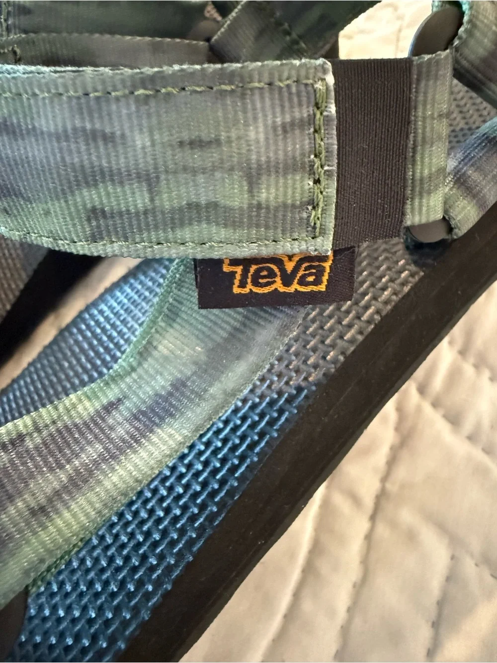 Teva Men's Original Universal Green Tie dye Strap Sandals